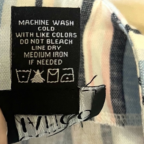 Coco Bianco,Linen/Rayon Cropped Wide-Leg Pants,Stripe Coastal Boho,EUC,Size M - Picture 6 of 9